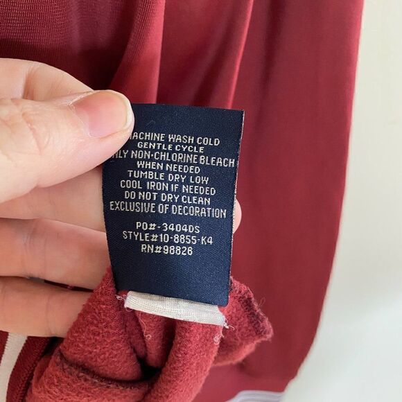 US Polo Assn Burgundy Full Zip Varsity Jacket Size Large - Picture 7 of 8